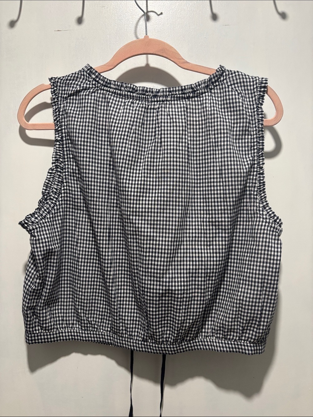 GAP x DOEN gingham sleeveless crop button down top size medium limited edition - Picture 5 of 5